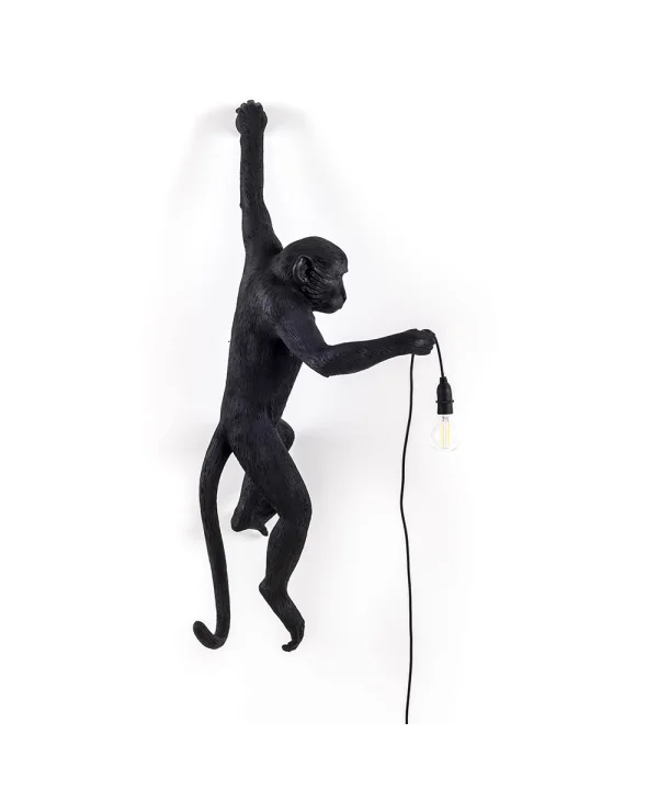 Seletti - Monkey Hanging Outdoor Wall Lamp Left Black