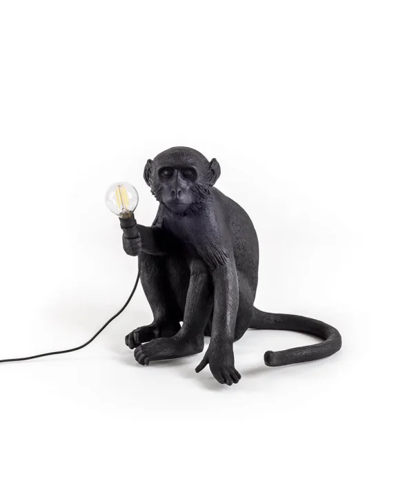 Seletti - Monkey Sitting Outdoor Table Lamp Black