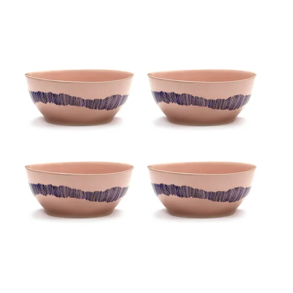 Serax Bol Ottolenghi Feast S Ø15 cm lot de 4 Pink stripes blue