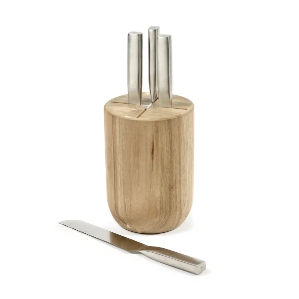 Serax Set de couteaux Base avec bloc de couteaux 5 pièces Wood-steel grey