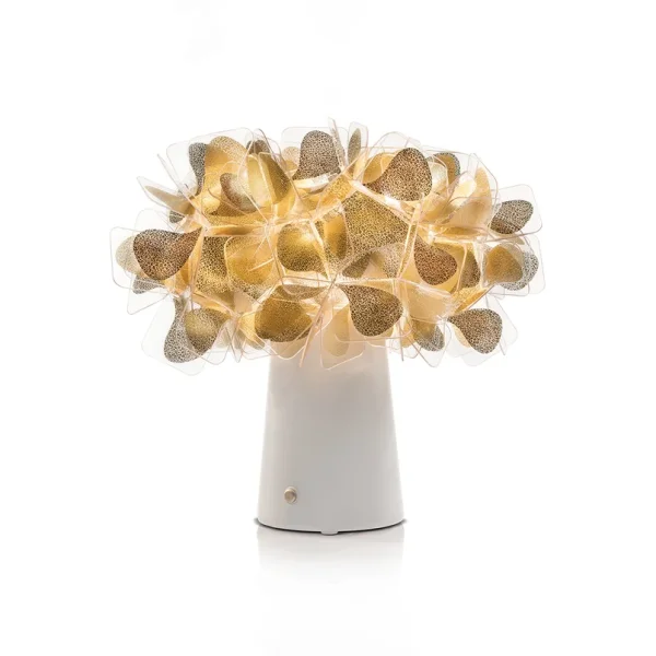 Slamp - lampe à poser LED rechargeable Clizia Mama Non Mama dorée/blanche