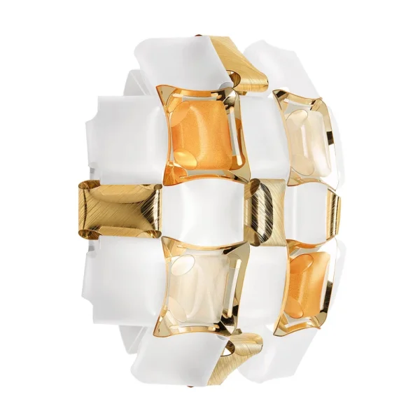 Slamp - Plafonnier Mida, Ø 67 cm, ambre/blanc