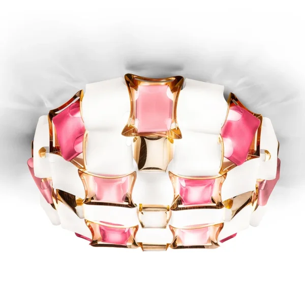 Slamp - Plafonnier Mida, Ø 67 cm, rose/blanc