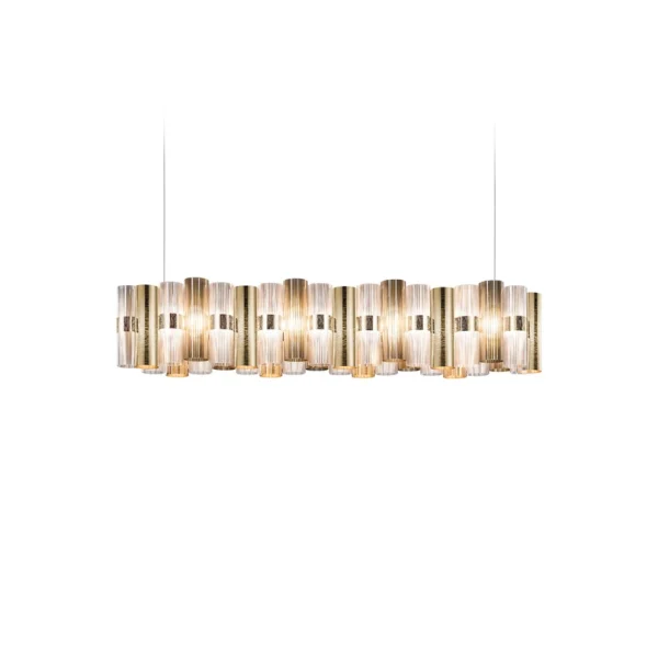 Slamp - Suspension LED La Lollo, couleur or, 140 cm