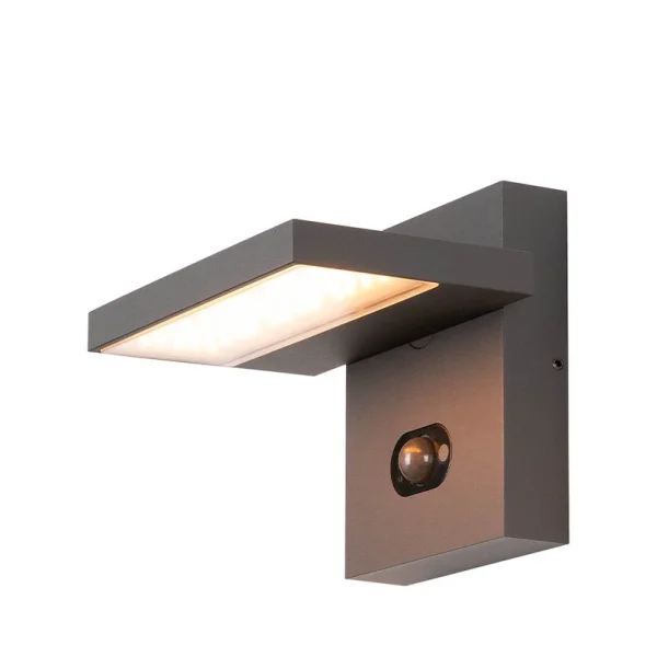 SLV - Applique d'extérieur Abridor, IP65, noire avec capteur