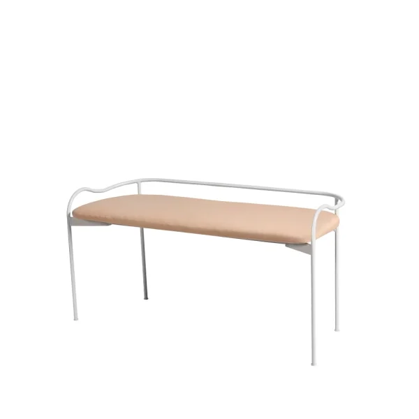 SMD Design Banc Bubble blanc, cuir marron