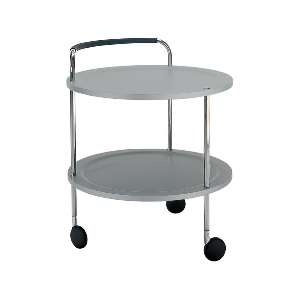 SMD Design Chariot de service Trolley Round gris clair, structure chromée