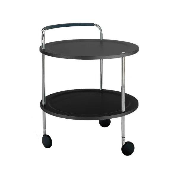 SMD Design Chariot de service Trolley Round gris foncé, structure chromée