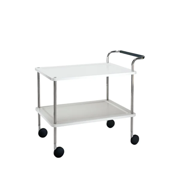 SMD Design Chariot de service Trolley Square blanc, structure chromée