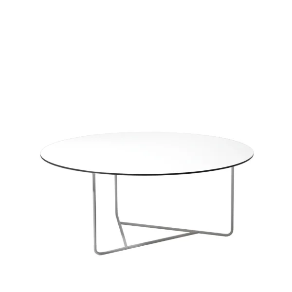 SMD Design Table basse Tellus blanc, structure chromée, h41 d100