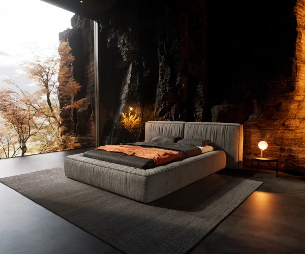 Sommier-rembourré Coperti 140x200 cm microfibre gris