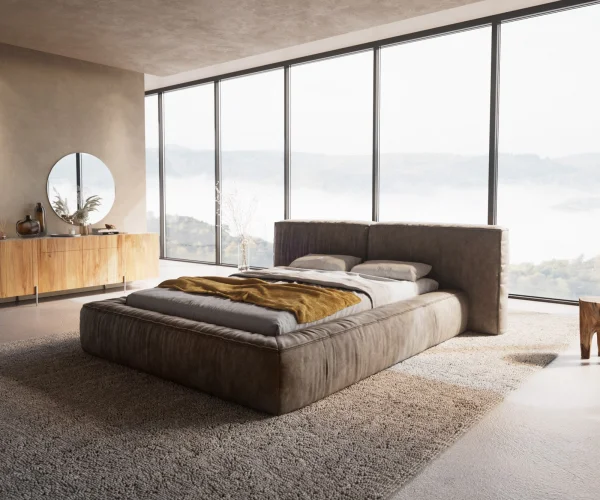 Sommier-rembourré Coperti 140x200 cm Microfibre Taupe Vintage