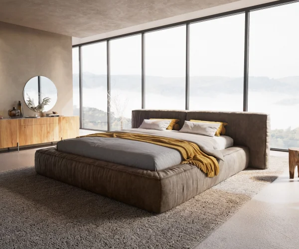 Sommier-rembourré Coperti 180x200 cm Microfibre Taupe Vintage