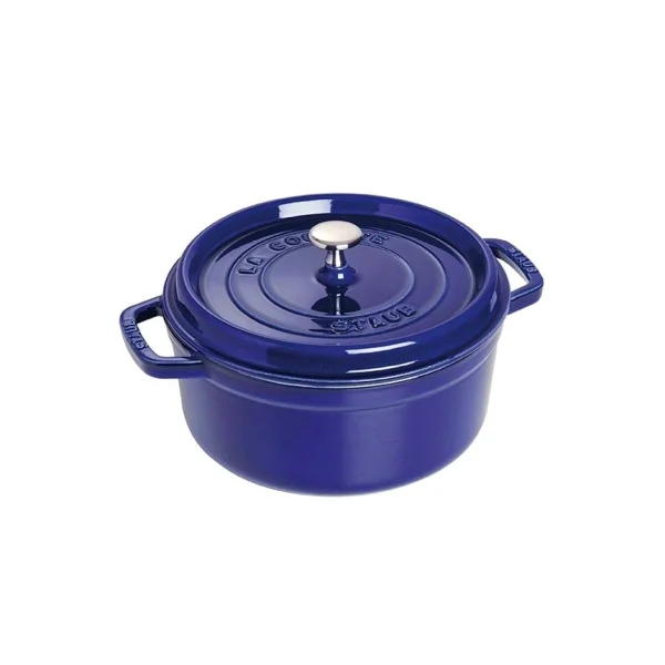 STAUB Cocotte en fonte ronde Staub, trois couches d'émail 3,8 l bleu foncé