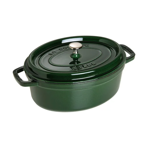 STAUB Cocotte ovale La Cocotte Staub fonte 4,2 L Basilic vert