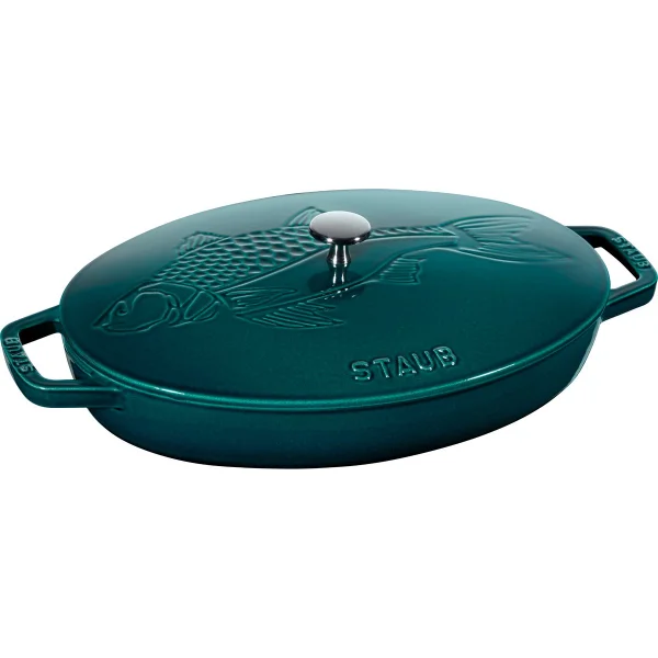 STAUB Faitout ovale La Mer, trois couches d'émail 32 cm