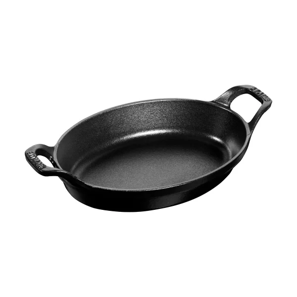 STAUB Plat à four ovale en fonte Staub 28 cm Noir