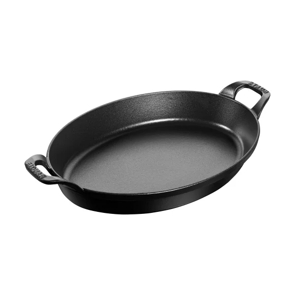 STAUB Plat à four ovale en fonte Staub 32 cm Noir