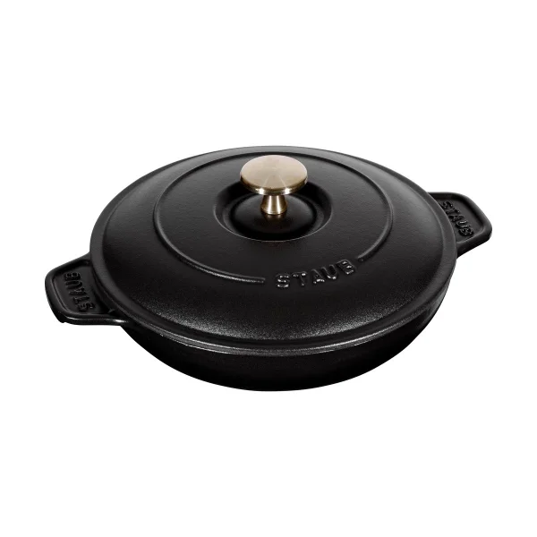 STAUB Plat à gratin Staub fonte avec couvercle rond Ø20 cm Noir