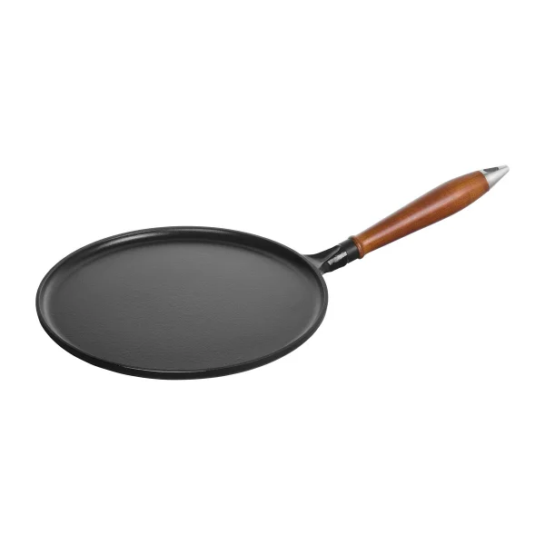 STAUB Poêle à crêpes avec poignée en bois Vintage Ø28 cm Noir