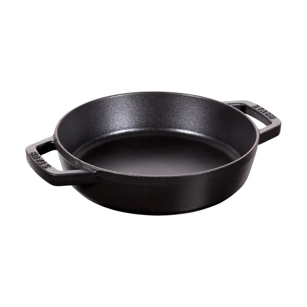 STAUB Poêle à frire Staub fonte 2 poignées noire Ø20 cm