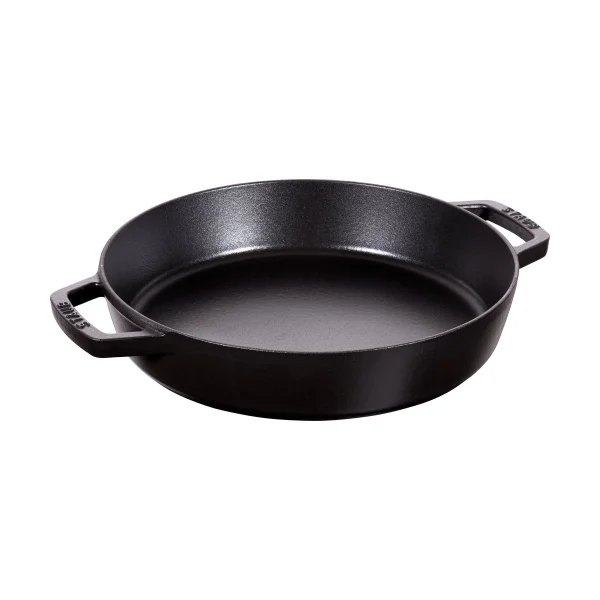 STAUB Poêle à frire Staub fonte 2 poignées noire Ø26 cm