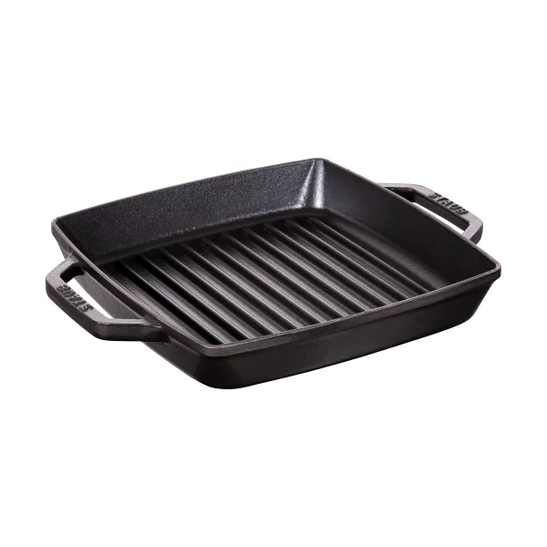 STAUB Poêle à griller Pure Staub fonte carrée noire 23 cm