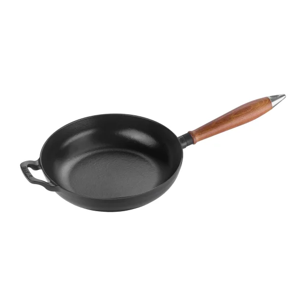 STAUB Poêle avec poignée en bois Vintage Ø24 cm Noir