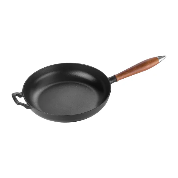 STAUB Poêle avec poignée en bois Vintage Ø28 cm Noir