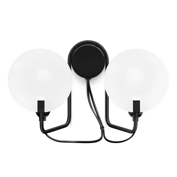 Stilnovo - Applique murale LED Bugia, noire, à 2 lampes