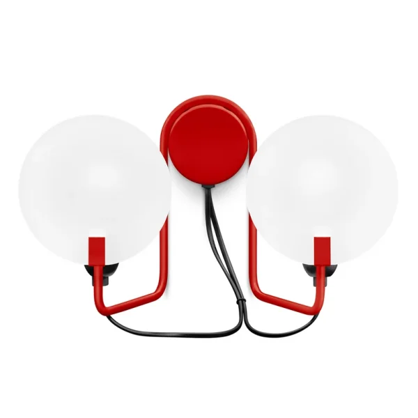 Stilnovo - Applique murale LED Bugia, rouge, à 2 lampes