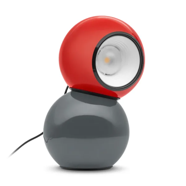 Stilnovo - lampe de table LED Gravitino, rouge/gris, hauteur 24,9 cm