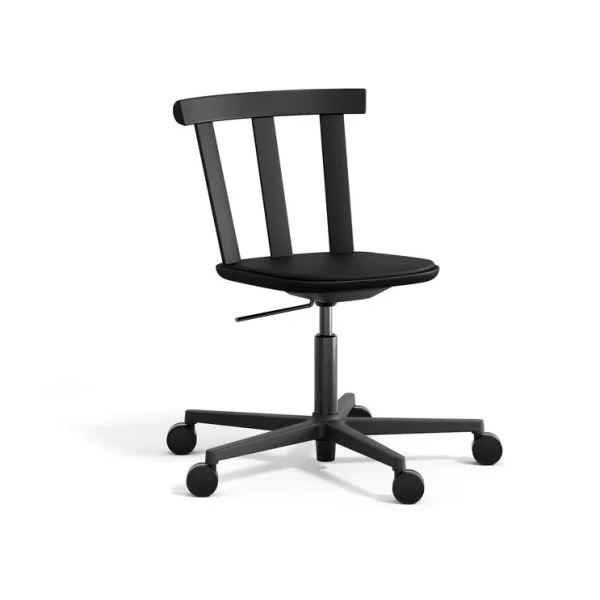 Stolab Chaise Alt sur pied pivotant avec assise rembourrée en bouleau Elmotique 99001-noir mat 99