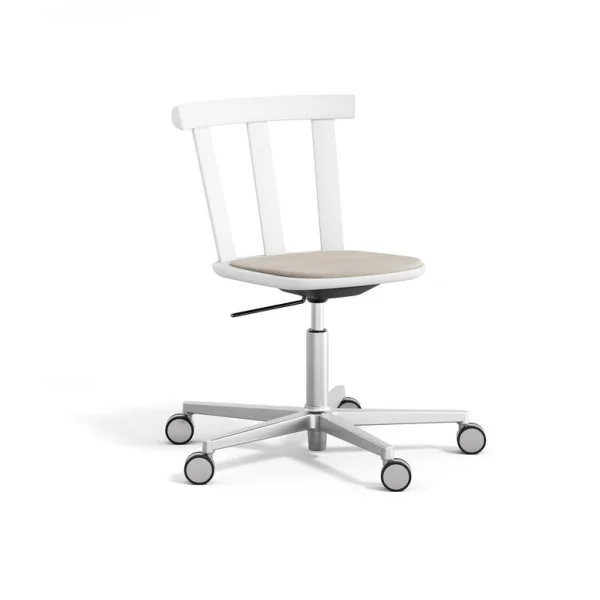 Stolab Chaise Alt sur pied pivotant avec assise rembourrée en bouleau Hallingdal 65-103 grey/beige-blanc 21