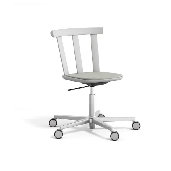 Stolab Chaise Alt sur pied pivotant avec assise rembourrée en bouleau Hallingdal 65-110 light grey-gris clair 51