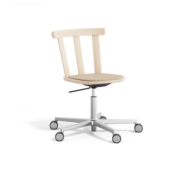 Stolab Chaise Alt sur pied pivotant avec assise rembourrée en bouleau Hallingdal 65-200 beige-vernis mat clair