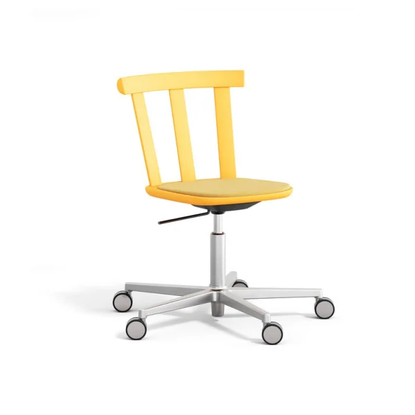Stolab Chaise Alt sur pied pivotant avec assise rembourrée en bouleau Hallingdal 65-407 yellow-jaune vif 80