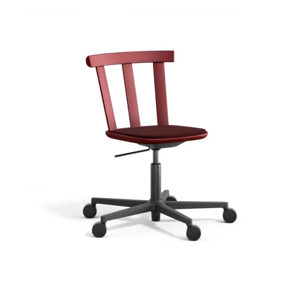 Stolab Chaise Alt sur pied pivotant avec assise rembourrée en bouleau Hallingdal 65-694 maroon-lingon 19
