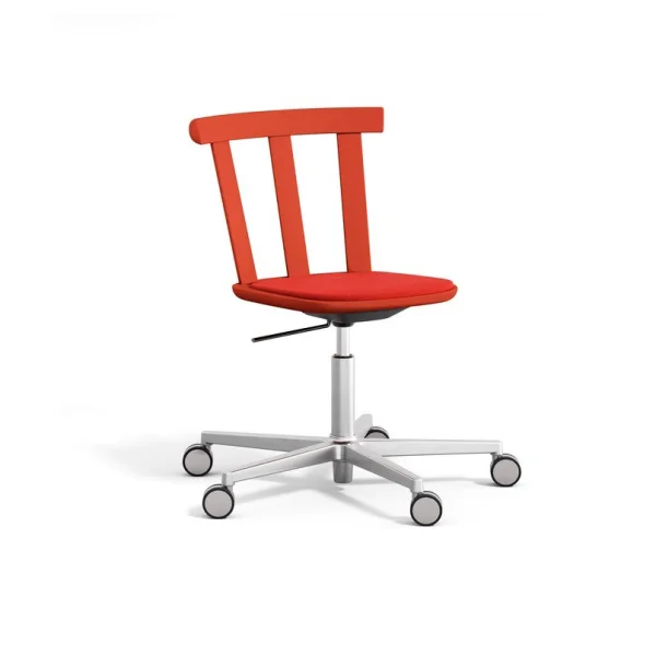 Stolab Chaise Alt sur pied pivotant avec assise rembourrée en bouleau Vidar 4, 542 red-rouge fraise 44