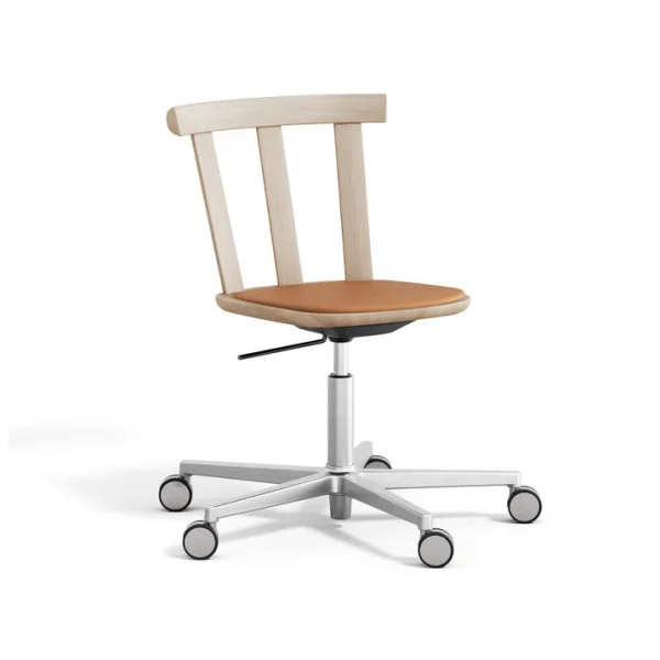 Stolab Chaise Alt sur pied pivotant avec assise rembourrée en chêne Elmotique 43024-vernis mat clair