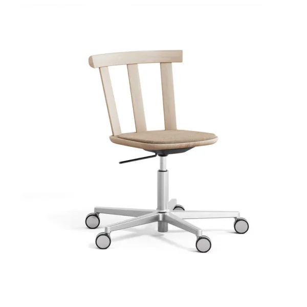 Stolab Chaise Alt sur pied pivotant avec assise rembourrée en chêne Hallingdal 65-200 beige-vernis mat clair