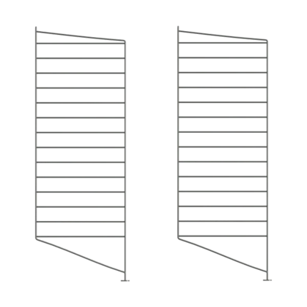 String Montant d'étagère String Gris foncé, 85x30 cm, lot de 2