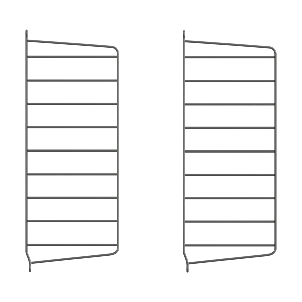 String Panneau mural String Gris foncé, 50x20 cm, lot de 2