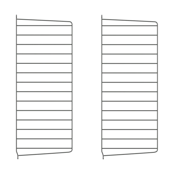 String Panneau mural String Gris foncé, 75x30 cm, lot de 2