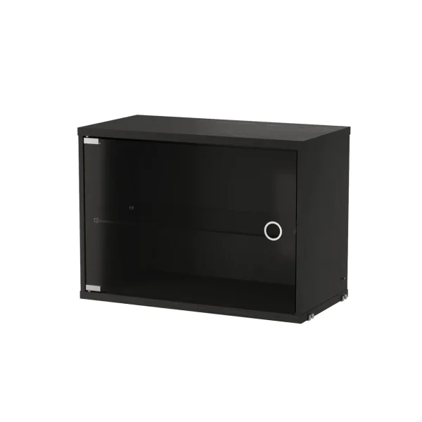 String Vitrine String Frêne teinté en noir, 58x30 cm