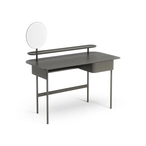 Swedese Bureau Luna avec tiroir, étagère et miroir Chêne gris