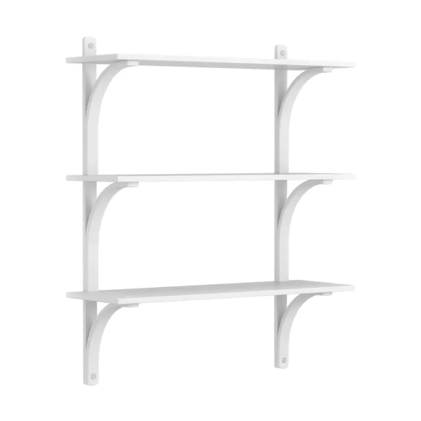 Swedese Étagère Levi à 3 plateau Blanc laqué frêne-aluminium, 90 cm