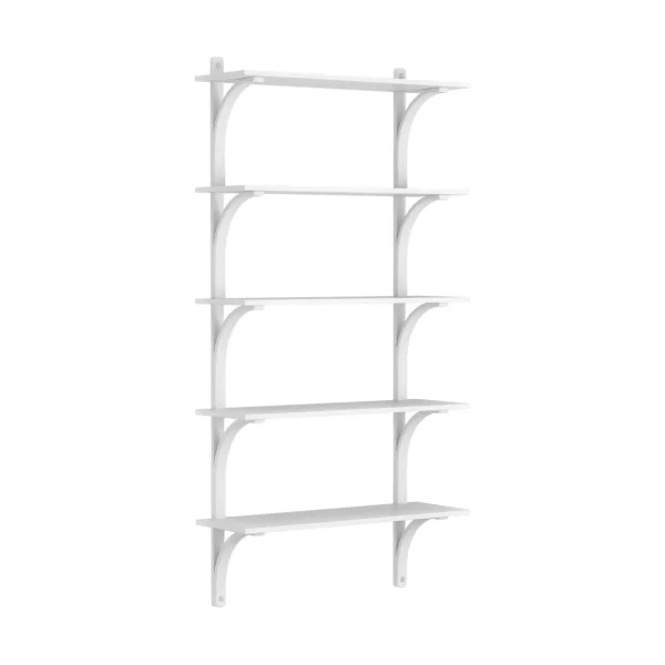Swedese Étagère Levi à 5 plateau Blanc laqué frêne-aluminium, 90 cm