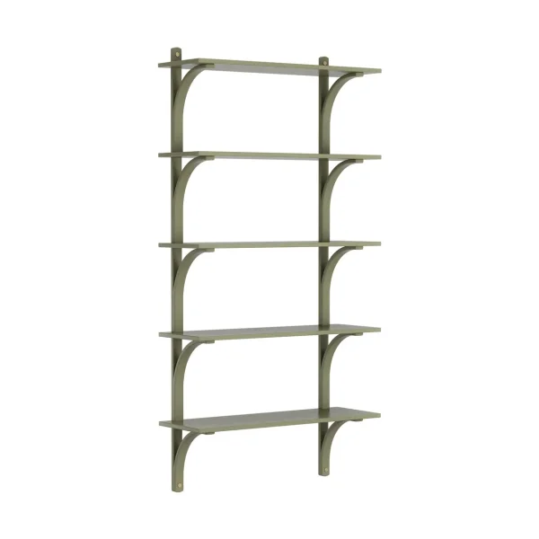 Swedese Étagère Levi à 5 plateau Vert mousse-laiton, 90 cm