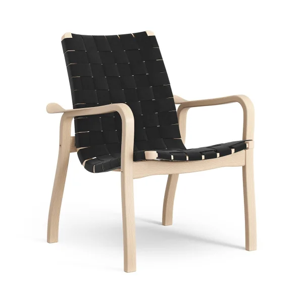 Swedese Fauteuil bas Primo hêtre laqué Noir